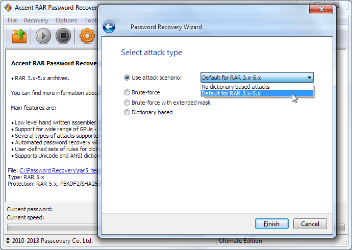 Click to view Accent RAR Password Recovery 2.3 screenshot