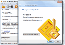 AccentZPR extremely fast unlocks Zip/WinZip passwords on videocards