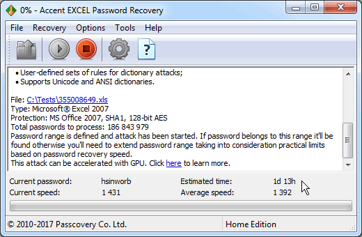 isumsoft office password refixer current speed slow excel