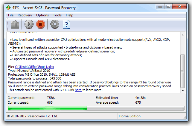 Accent office password