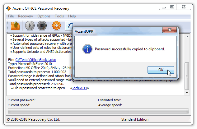 Reset the password on the video card from the locked Microsoft Office/OpenOffice/LibreOffice.