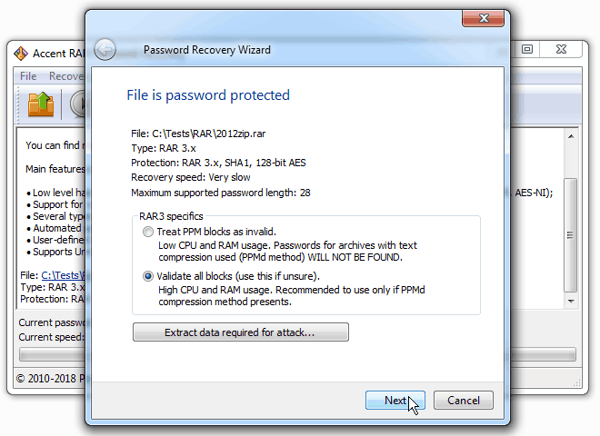 Reset RAR password via videocard